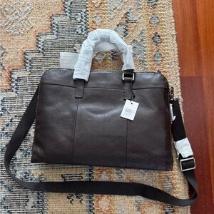 Fossil Dark Brown Leather Briefcase